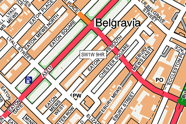 SW1W 9HR map - OS OpenMap – Local (Ordnance Survey)