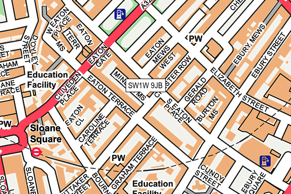 SW1W 9JB map - OS OpenMap – Local (Ordnance Survey)