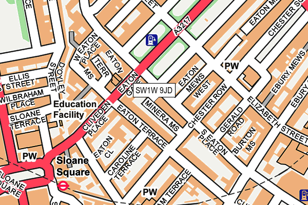 SW1W 9JD map - OS OpenMap – Local (Ordnance Survey)