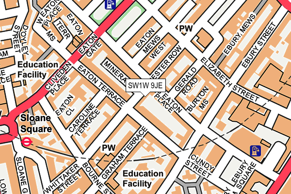 SW1W 9JE map - OS OpenMap – Local (Ordnance Survey)