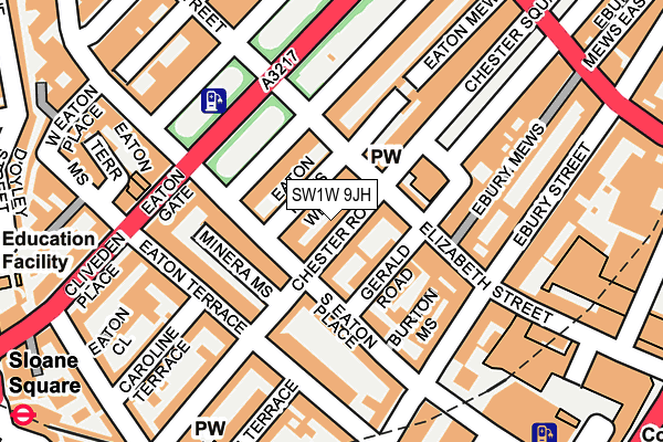SW1W 9JH map - OS OpenMap – Local (Ordnance Survey)