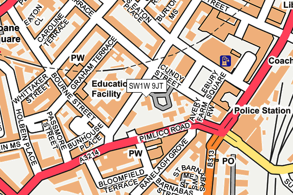 SW1W 9JT map - OS OpenMap – Local (Ordnance Survey)