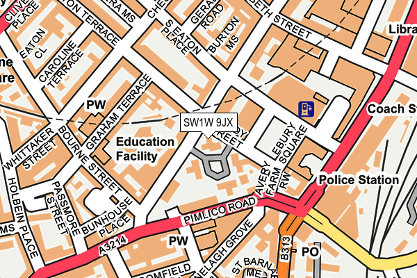 SW1W 9JX map - OS OpenMap – Local (Ordnance Survey)