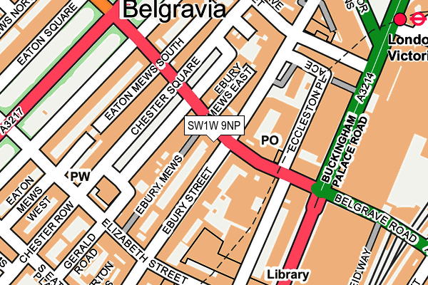 SW1W 9NP map - OS OpenMap – Local (Ordnance Survey)