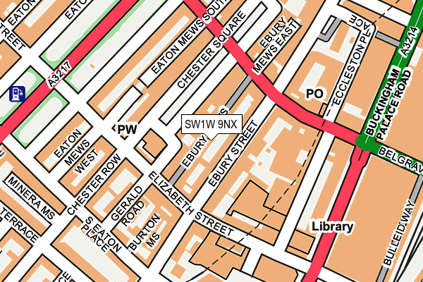 SW1W 9NX map - OS OpenMap – Local (Ordnance Survey)
