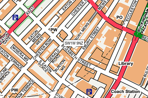SW1W 9NZ map - OS OpenMap – Local (Ordnance Survey)
