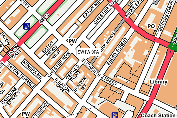SW1W 9PA map - OS OpenMap – Local (Ordnance Survey)