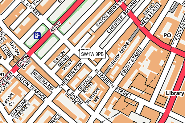 SW1W 9PB map - OS OpenMap – Local (Ordnance Survey)