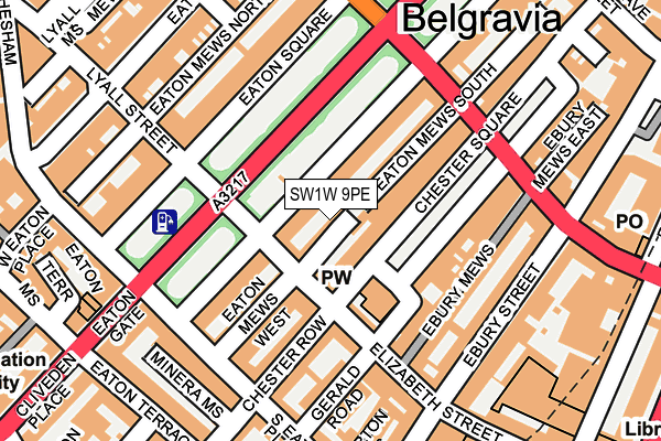 SW1W 9PE map - OS OpenMap – Local (Ordnance Survey)