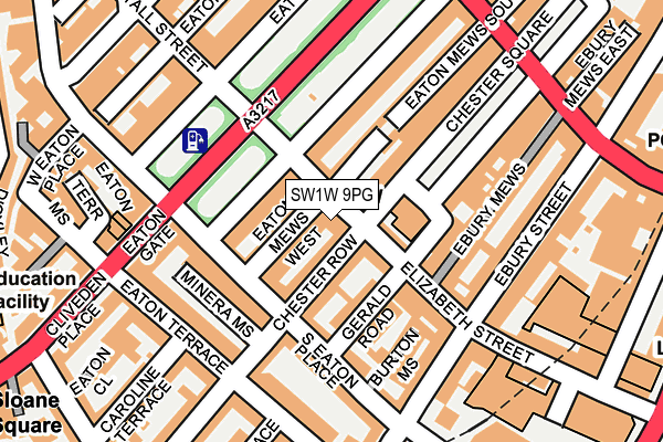 Map of 142 EBURY STREET LLP at local scale