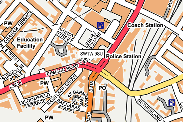 SW1W 9SU map - OS OpenMap – Local (Ordnance Survey)