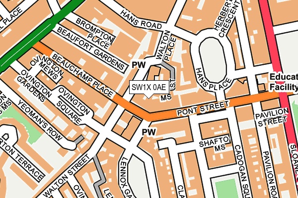 SW1X 0AE map - OS OpenMap – Local (Ordnance Survey)