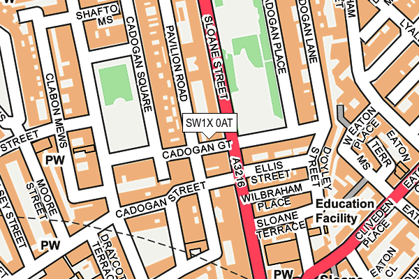 SW1X 0AT map - OS OpenMap – Local (Ordnance Survey)