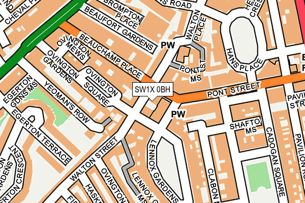 SW1X 0BH map - OS OpenMap – Local (Ordnance Survey)