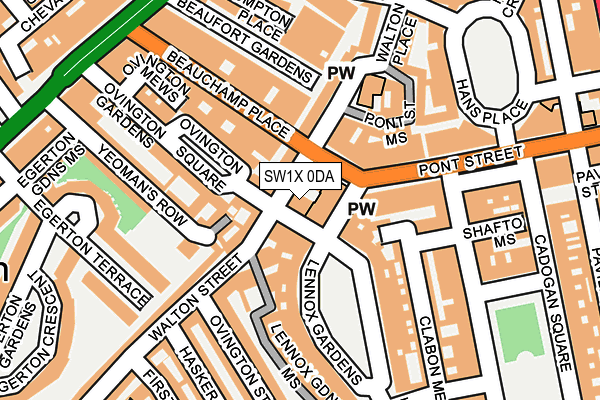 SW1X 0DA map - OS OpenMap – Local (Ordnance Survey)