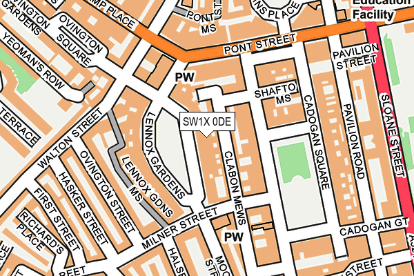 SW1X 0DE map - OS OpenMap – Local (Ordnance Survey)