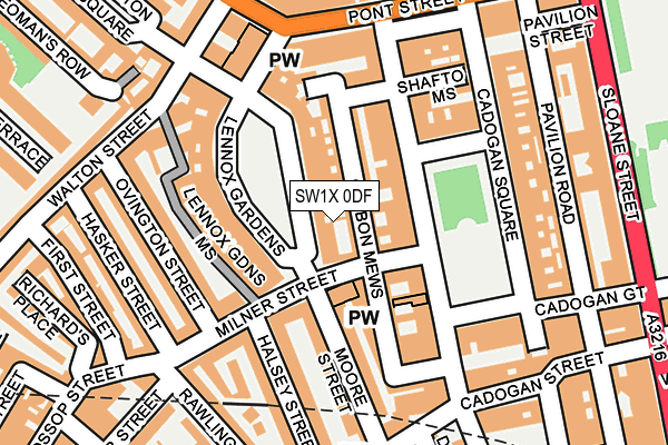 SW1X 0DF map - OS OpenMap – Local (Ordnance Survey)