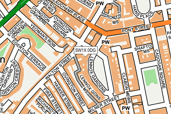SW1X 0DG map - OS OpenMap – Local (Ordnance Survey)