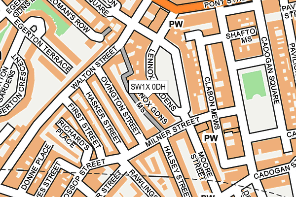 SW1X 0DH map - OS OpenMap – Local (Ordnance Survey)