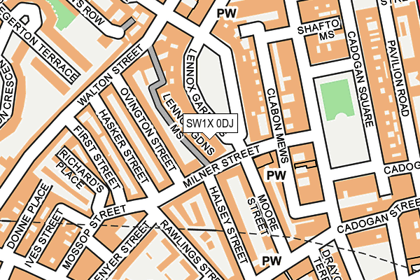SW1X 0DJ map - OS OpenMap – Local (Ordnance Survey)