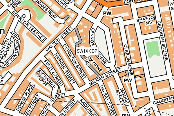SW1X 0DP map - OS OpenMap – Local (Ordnance Survey)