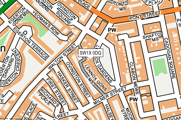 SW1X 0DQ map - OS OpenMap – Local (Ordnance Survey)