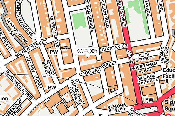 SW1X 0DY map - OS OpenMap – Local (Ordnance Survey)