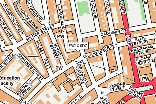 SW1X 0DZ map - OS OpenMap – Local (Ordnance Survey)