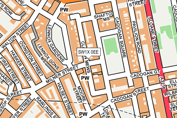 SW1X 0EE map - OS OpenMap – Local (Ordnance Survey)