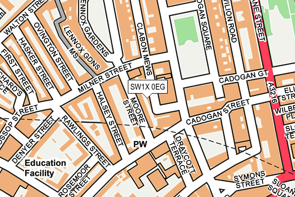 SW1X 0EG map - OS OpenMap – Local (Ordnance Survey)