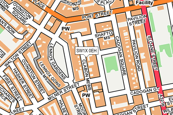 SW1X 0EH map - OS OpenMap – Local (Ordnance Survey)