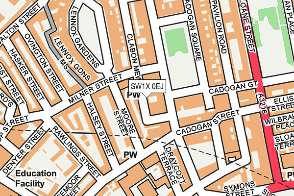 SW1X 0EJ map - OS OpenMap – Local (Ordnance Survey)