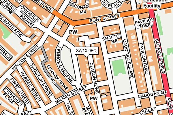 SW1X 0EQ map - OS OpenMap – Local (Ordnance Survey)