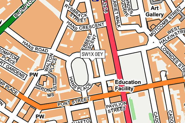 SW1X 0EY map - OS OpenMap – Local (Ordnance Survey)