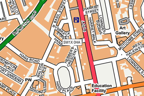 SW1X 0HA map - OS OpenMap – Local (Ordnance Survey)