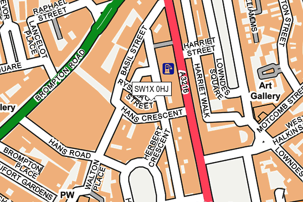 SW1X 0HJ map - OS OpenMap – Local (Ordnance Survey)