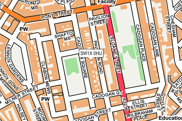 SW1X 0HU map - OS OpenMap – Local (Ordnance Survey)
