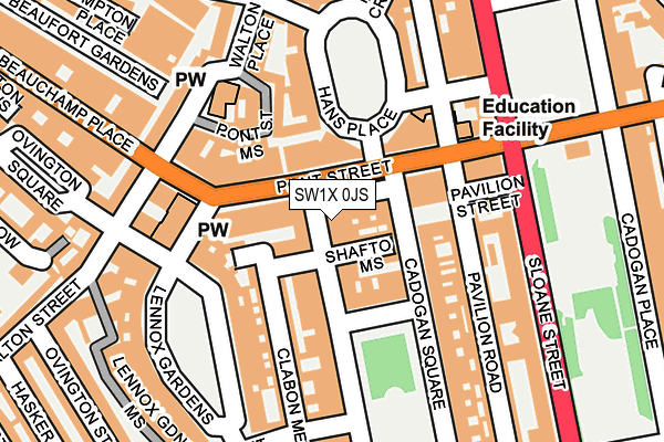 SW1X 0JS map - OS OpenMap – Local (Ordnance Survey)