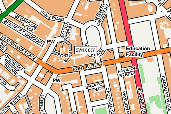 SW1X 0JY map - OS OpenMap – Local (Ordnance Survey)