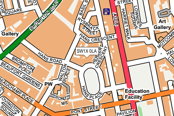 SW1X 0LA map - OS OpenMap – Local (Ordnance Survey)