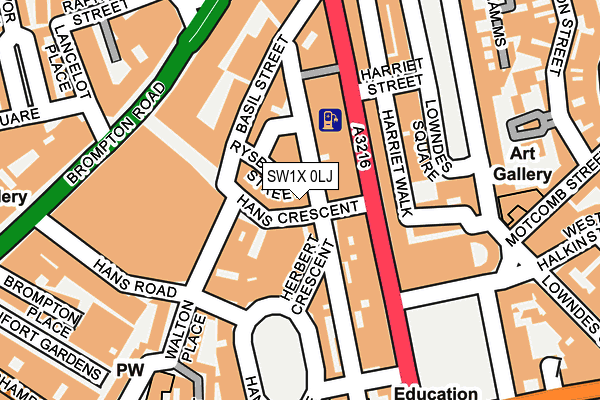 SW1X 0LJ map - OS OpenMap – Local (Ordnance Survey)