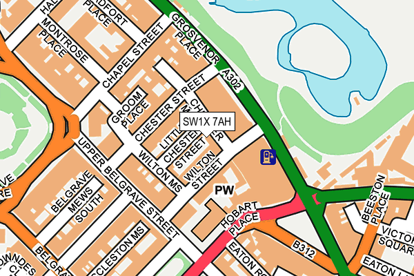 SW1X 7AH map - OS OpenMap – Local (Ordnance Survey)