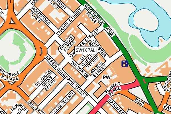 SW1X 7AL map - OS OpenMap – Local (Ordnance Survey)