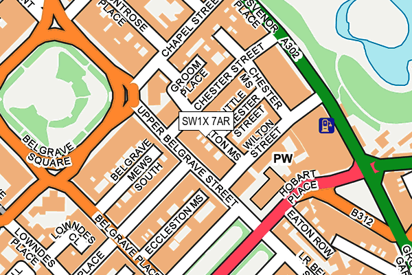 SW1X 7AR map - OS OpenMap – Local (Ordnance Survey)