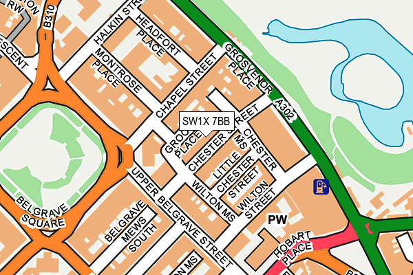 SW1X 7BB map - OS OpenMap – Local (Ordnance Survey)