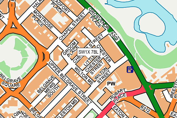 SW1X 7BL map - OS OpenMap – Local (Ordnance Survey)