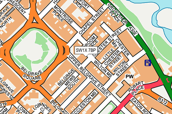 SW1X 7BP map - OS OpenMap – Local (Ordnance Survey)