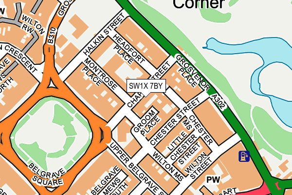 SW1X 7BY map - OS OpenMap – Local (Ordnance Survey)