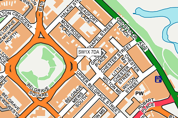 SW1X 7DA map - OS OpenMap – Local (Ordnance Survey)
