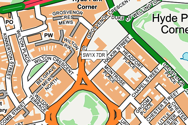 SW1X 7DR map - OS OpenMap – Local (Ordnance Survey)